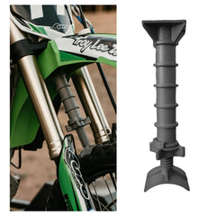 Fork-King adjustable fork support assembly demonstrates rugged transport protection.