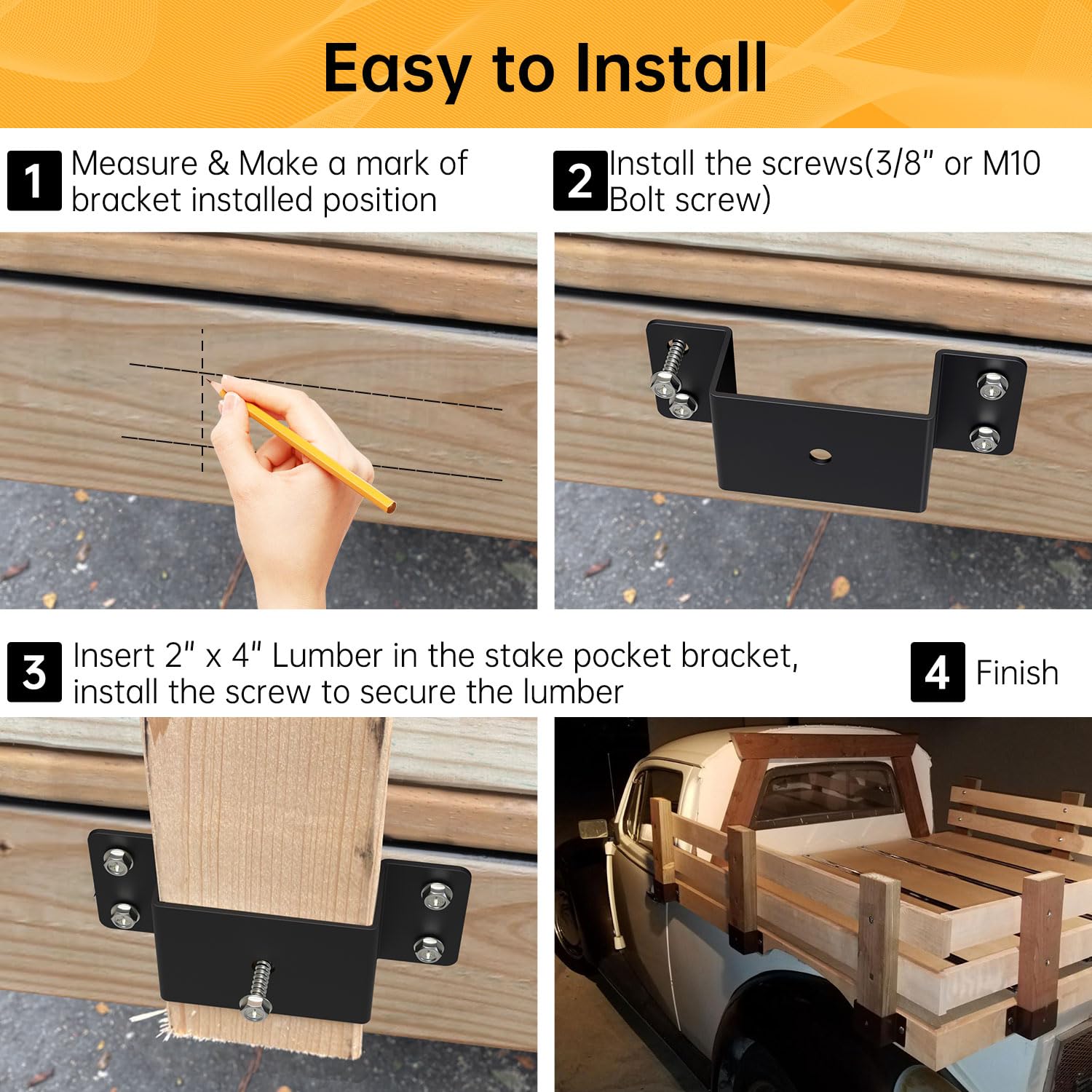 FOROIRON stake pocket with 2x4 lumber and steel stakes