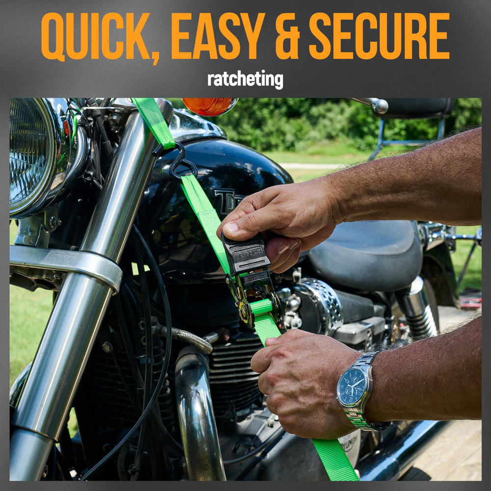 FORTEM ratchet buckle release latch enables quick strap adjustments
