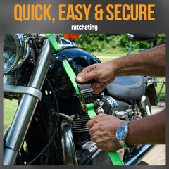 FORTEM ratchet buckle release latch enables quick strap adjustments