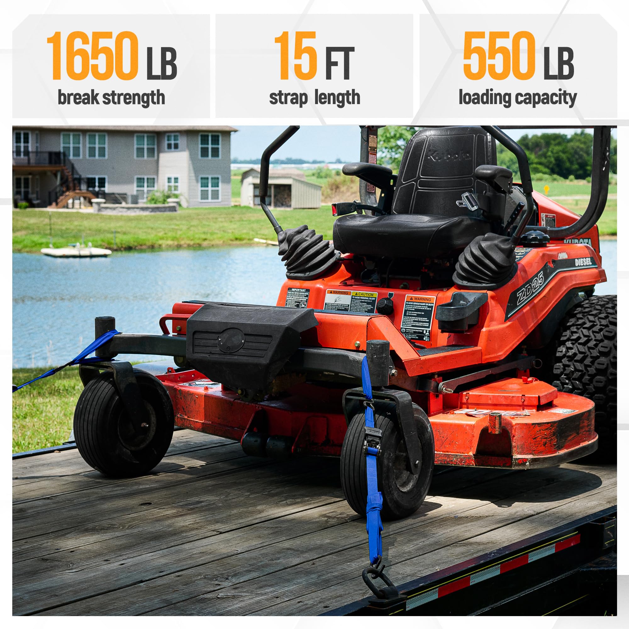 FORTEM blue polyester webbing emphasizing durability and weather resistance