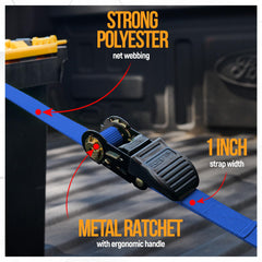 FORTEM ratchet straps soft loops protecting cargo during securing