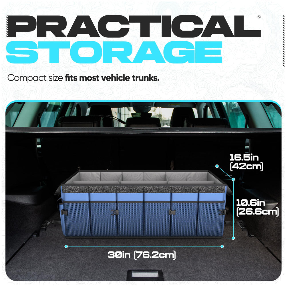 FORTEM Trunk Organizer includes a 20L cooler for beverages and snacks.