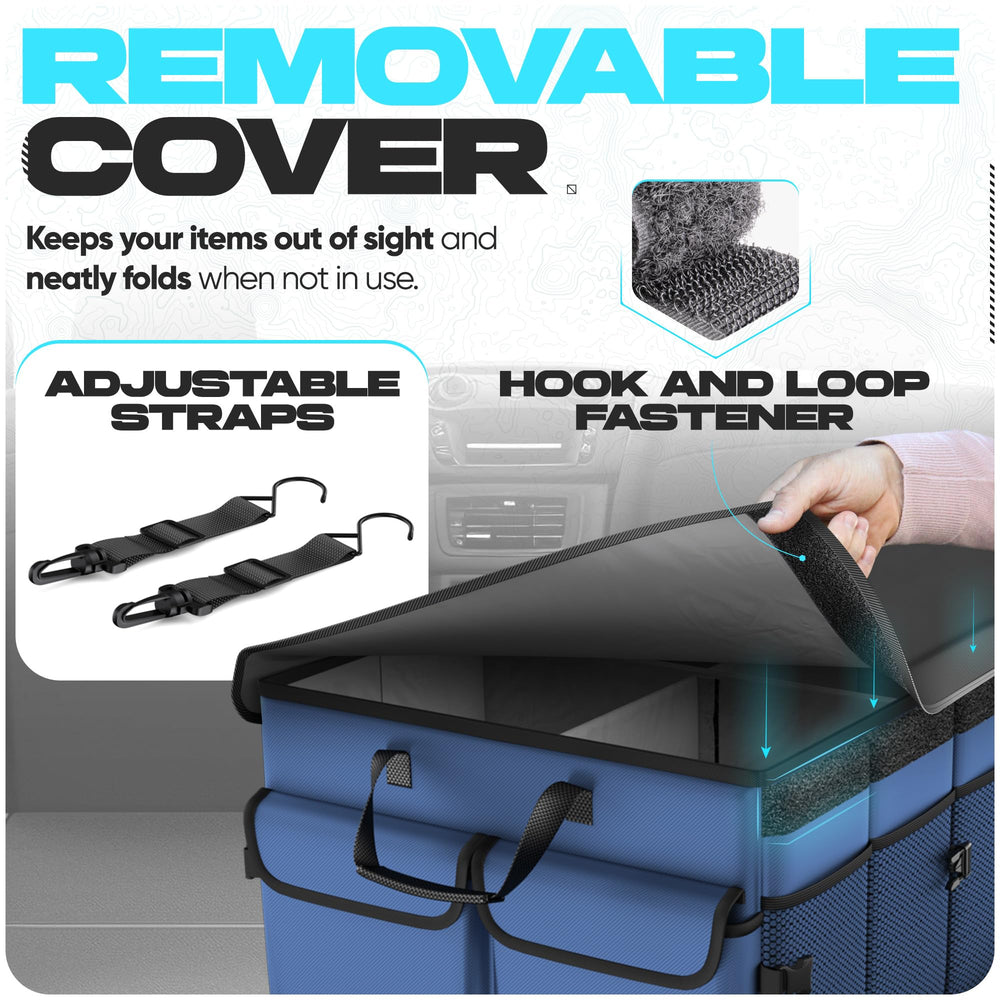 FORTEM Trunk Organizer with collapsible, removable lid for discreet storage.