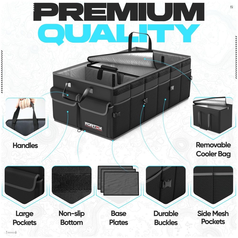 FORTEM Trunk Organizer foldable structure enables flexible trunk setup