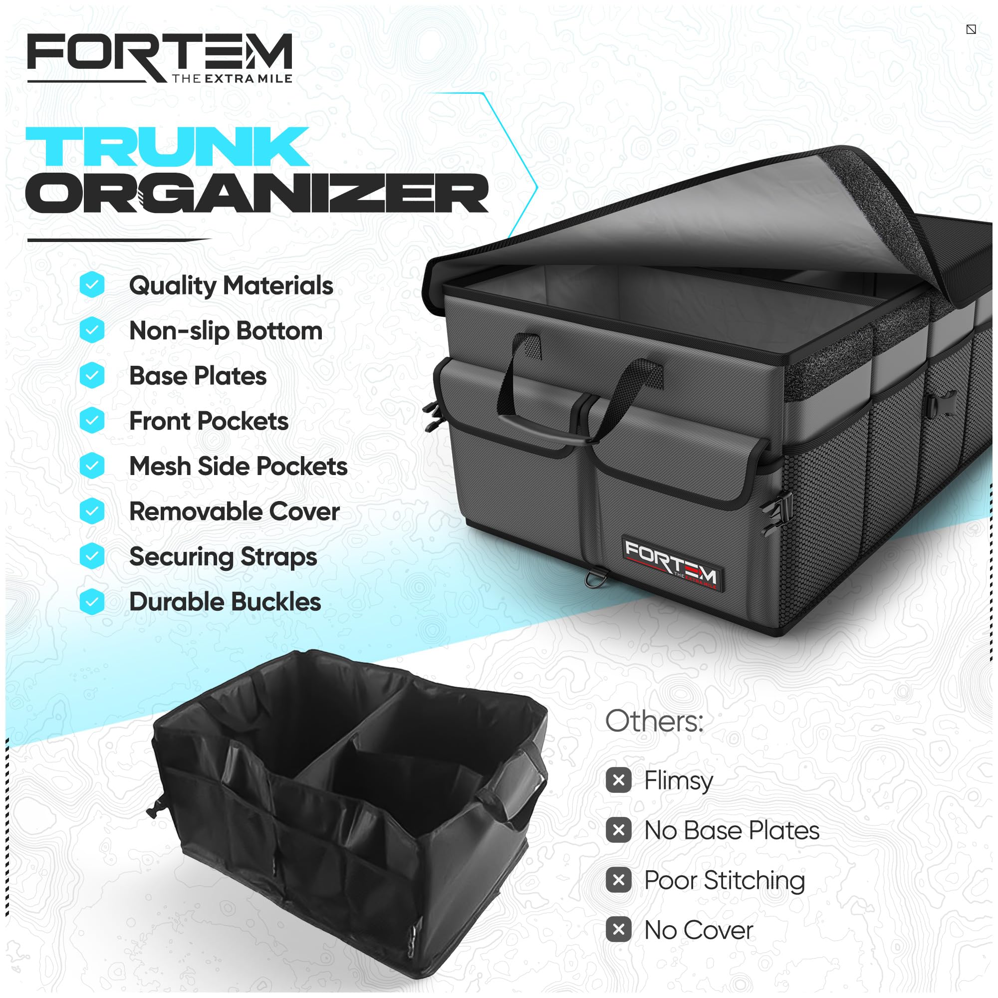 FORTEM collapsible trunk organizer design for flexible reorganization