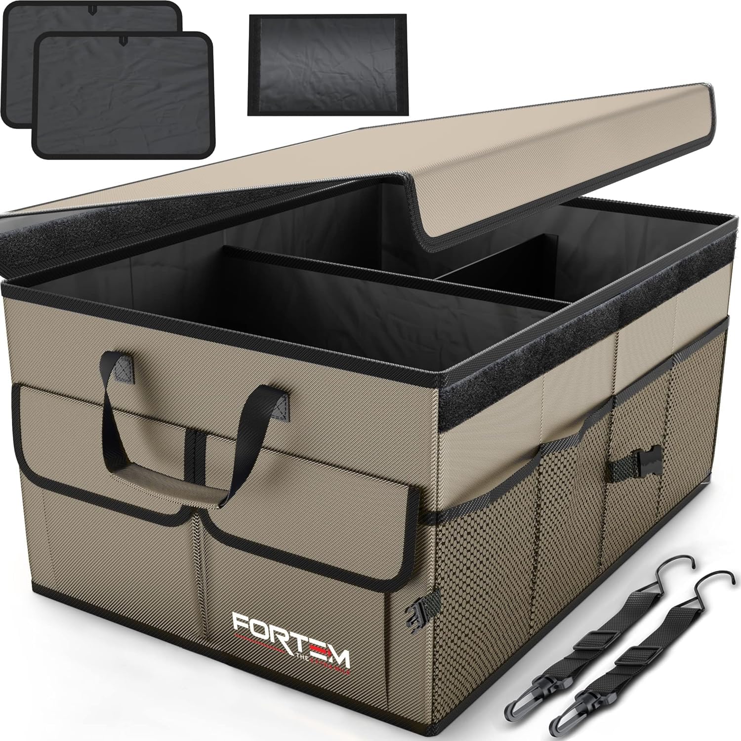 FORTEM trunk organizer interlocking buckles linking multiple units