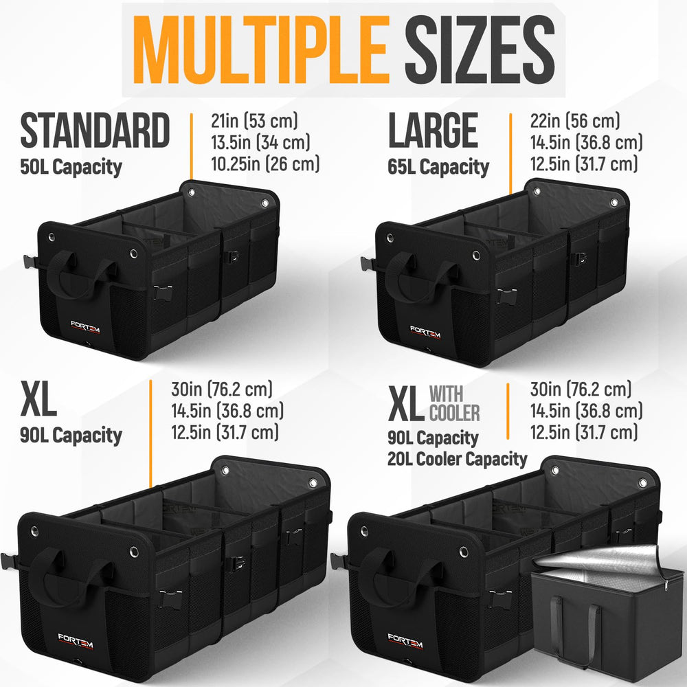 FORTEM interlocking buckles allow linking multiple organizers for larger setups.