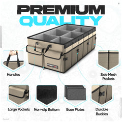 FORTEM Trunk Organizer non-slip bottom prevents shifting during drives