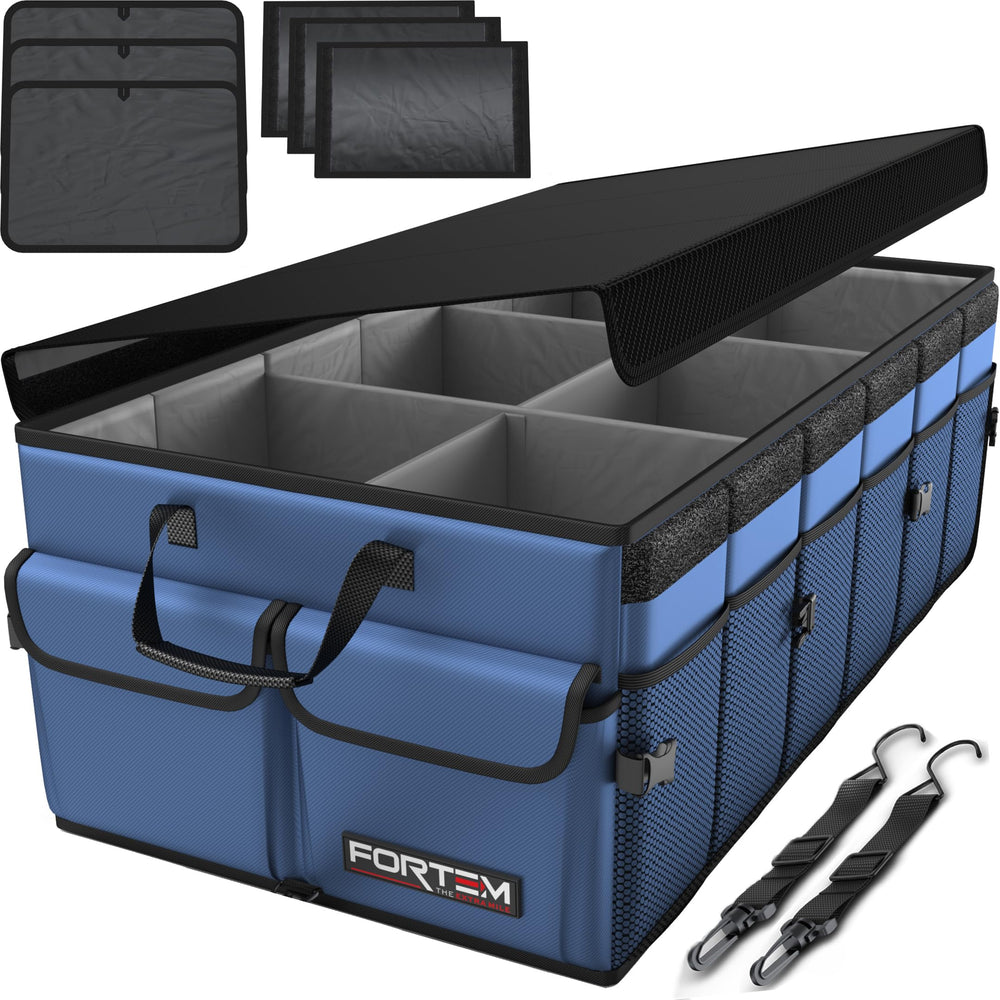 FORTEM Trunk Organizer with sturdy box base improves stability in SUV trunks.