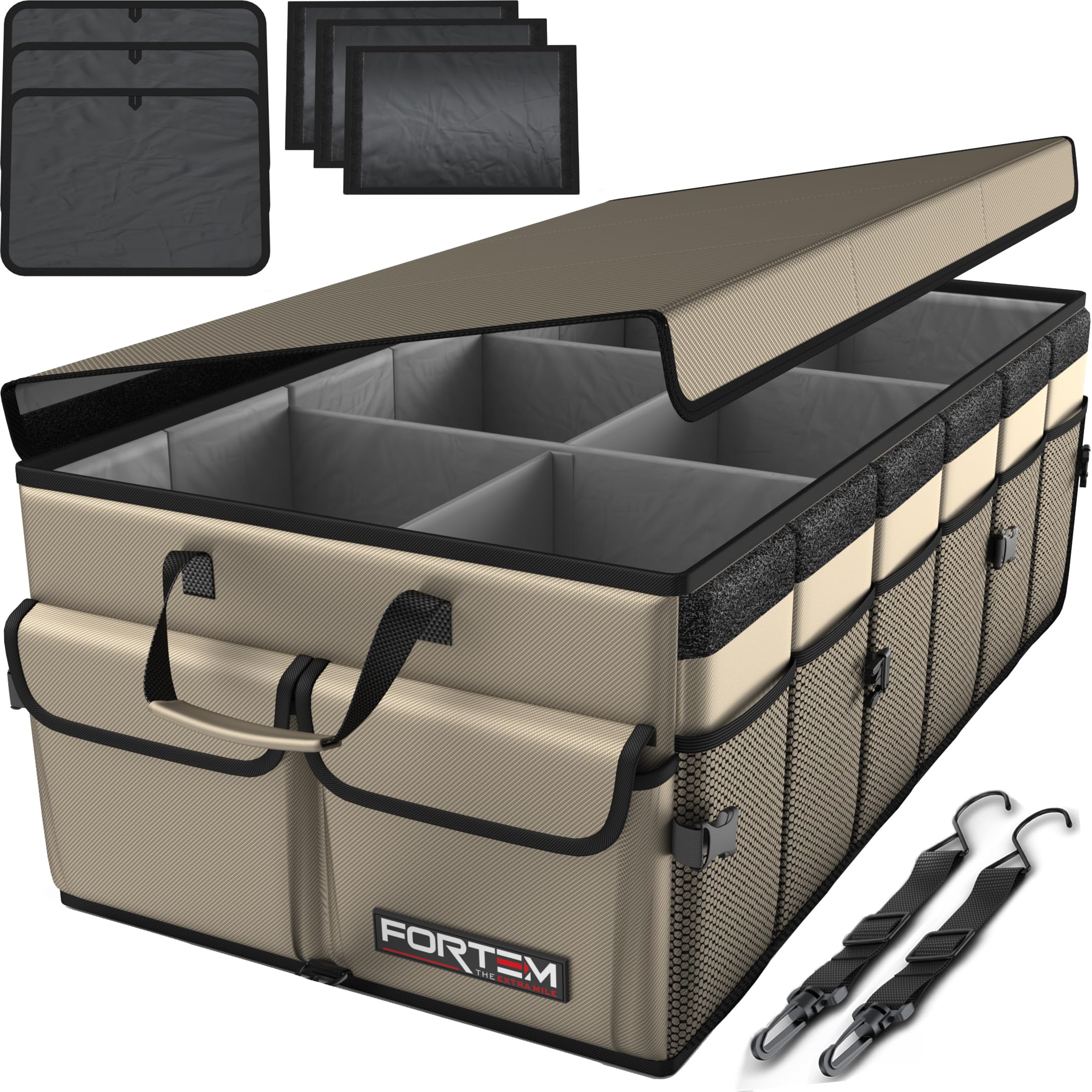 FORTEM Trunk Organizer with sturdy box design keeps items organized and accessible