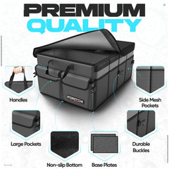 FORTEM trunk organizer non-slip bottom prevents sliding during drives.