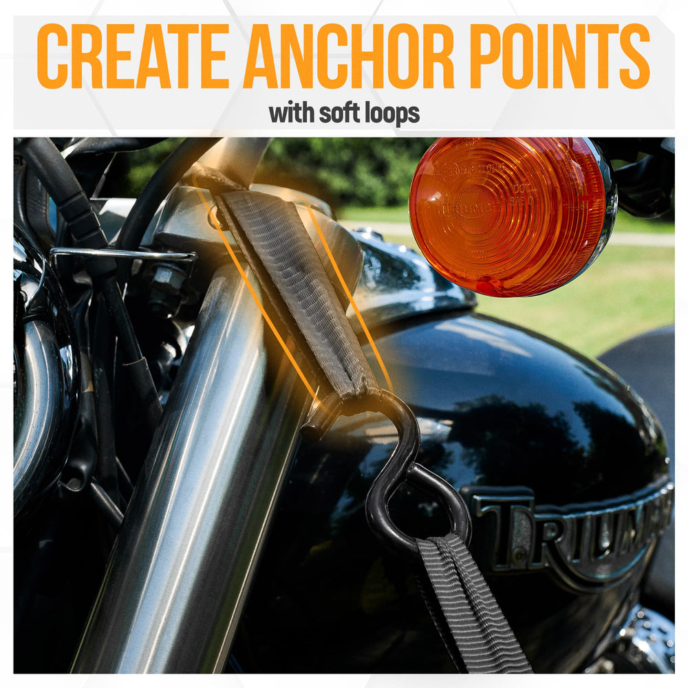 FORTEM versatile straps handle motorcycles, kayaks, boats, and cargo.