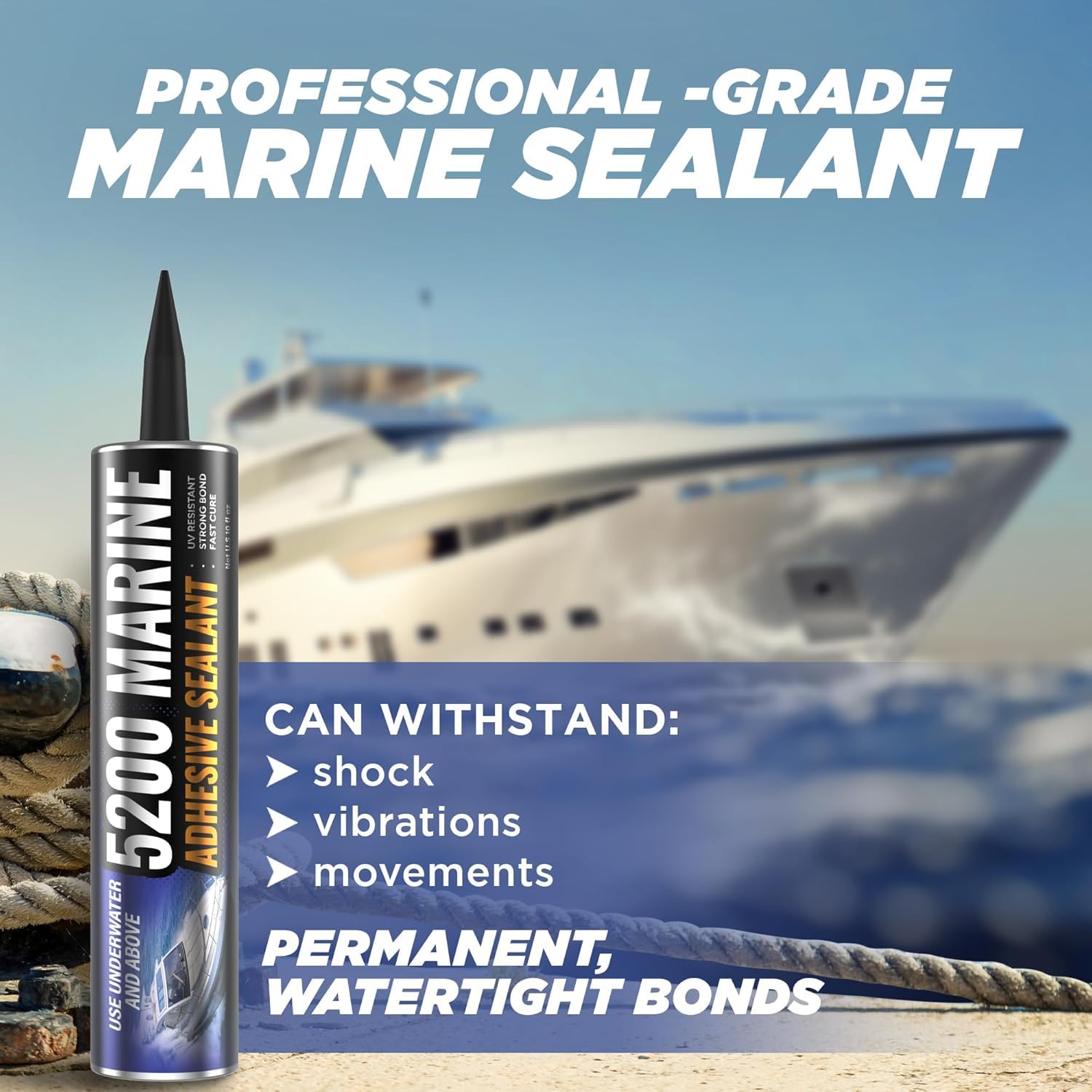 FORTIVO 5200 Marine Sealant gloves included for clean, pro-grade application.