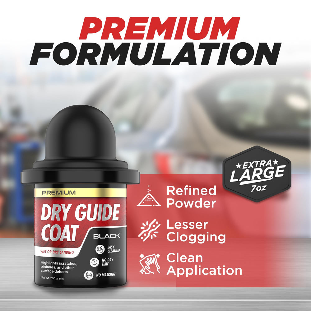 FORTIVO Dry Guide Coat Powder demonstrates wet and dry sanding compatibility.