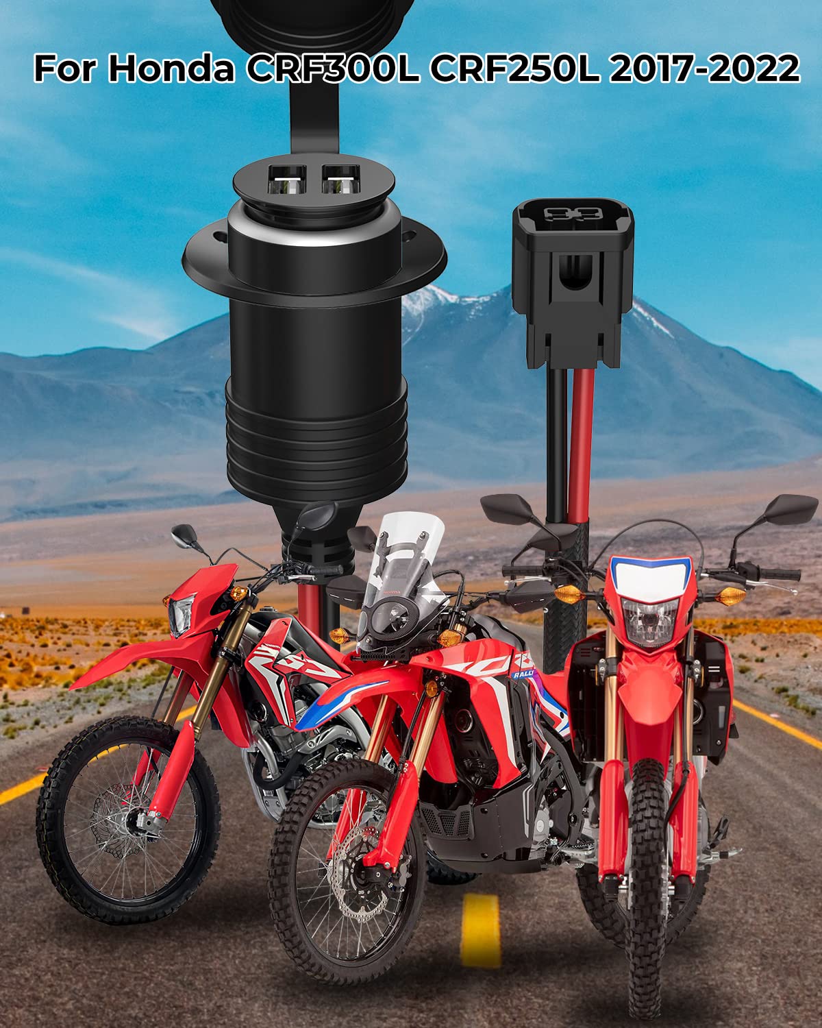 Foruly road-trip ready charger mounted on a motorcycle for convenient power on the go.