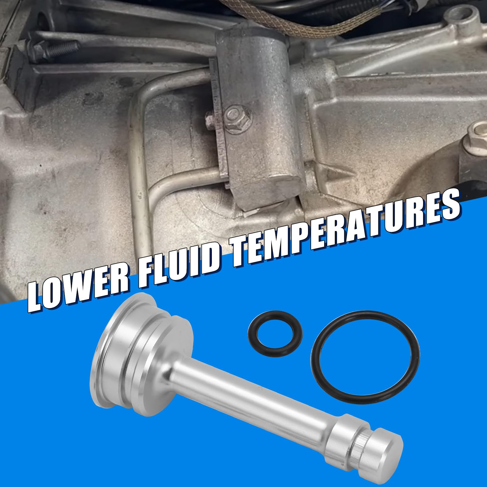 Foruly transmission cooling system closeup demonstrates compatibility with 6L80/6L90/8L90 units