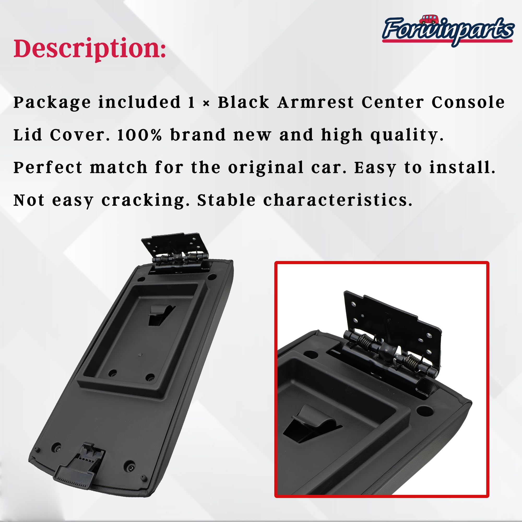 Forwinparts armrest cover is easy to install with simple steps