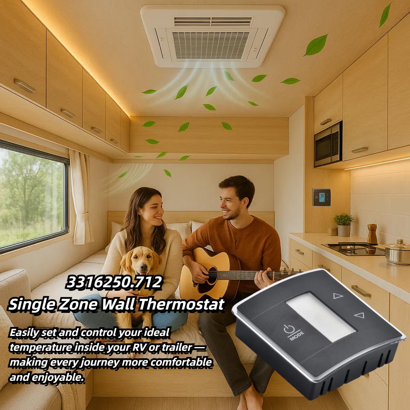 FORZEEY RV thermostat capacitive touch panel for smooth control.