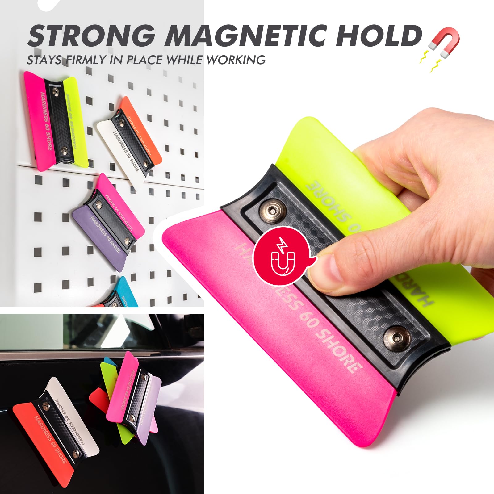 FOSHIO seven hardness squeegee blades covering soft to firm options for curves