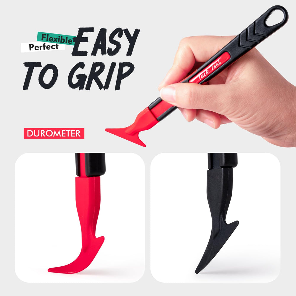 FOSHIO corner-tucking tool helps clean wraps in tight corners and recesses.