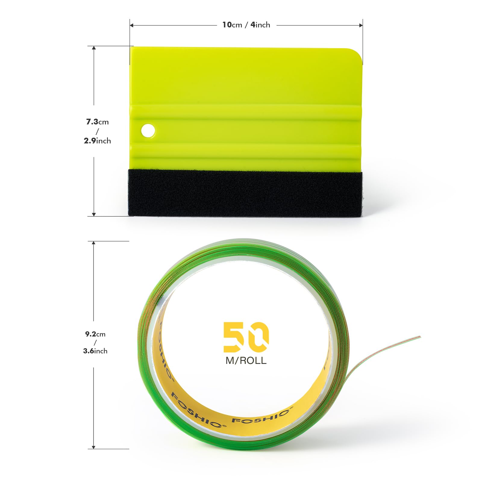 FOSHIO felt squeegee tool enables smooth vinyl application.