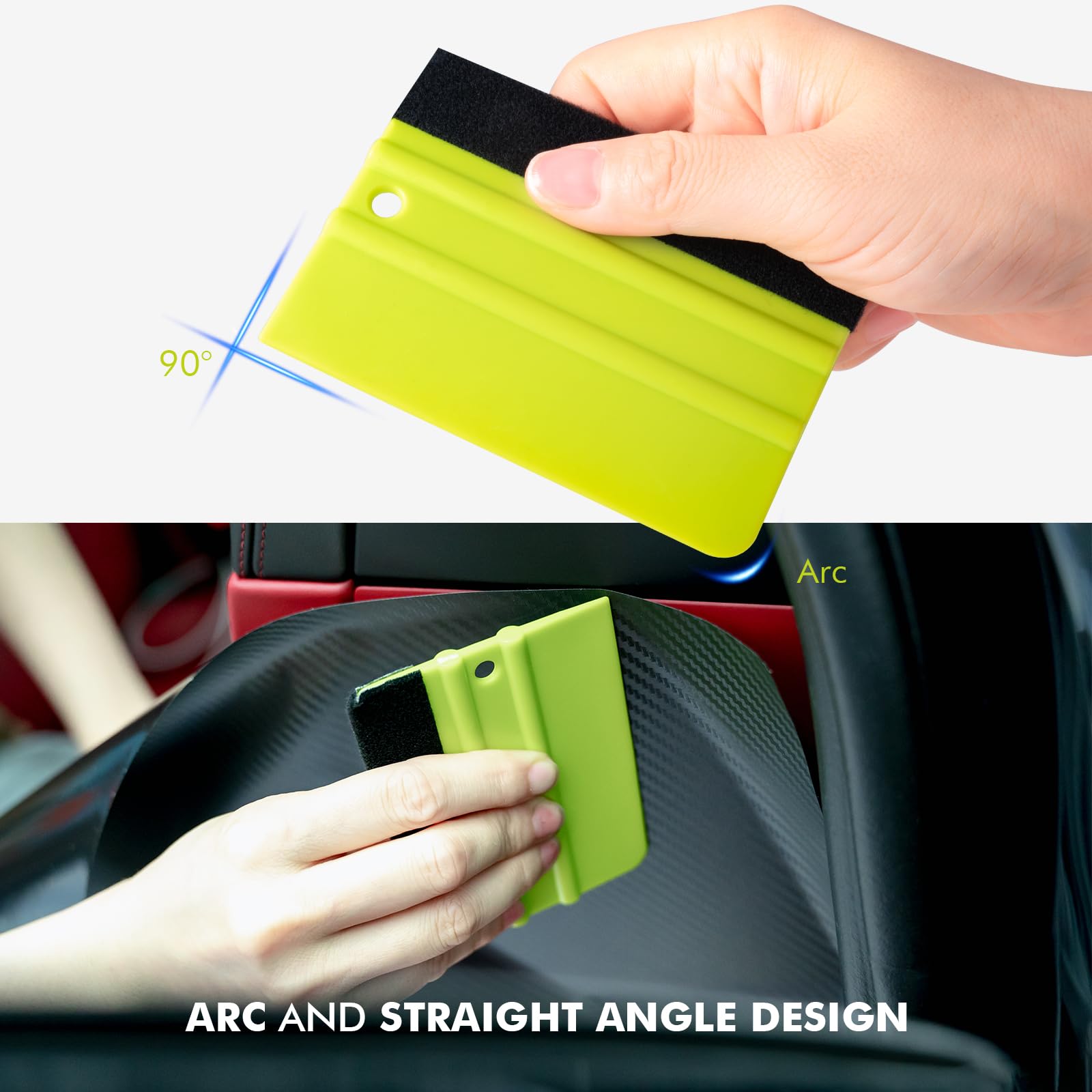 FOSHIO flexible-handle tint squeegee tucking tint into weather seals