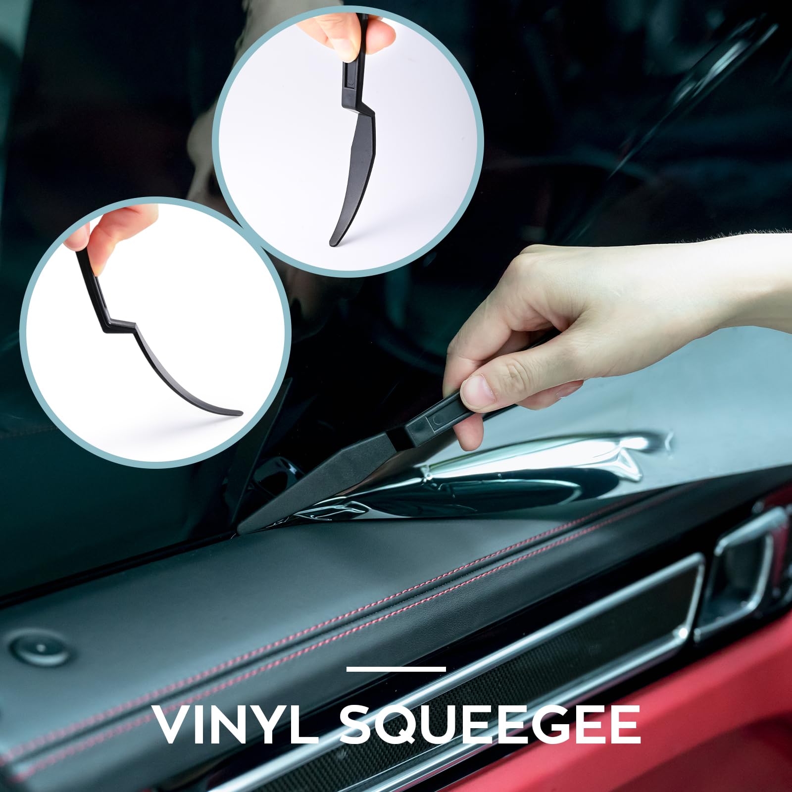 FOSHIO handle squeegee cleans edges and gaps for clean wraps.