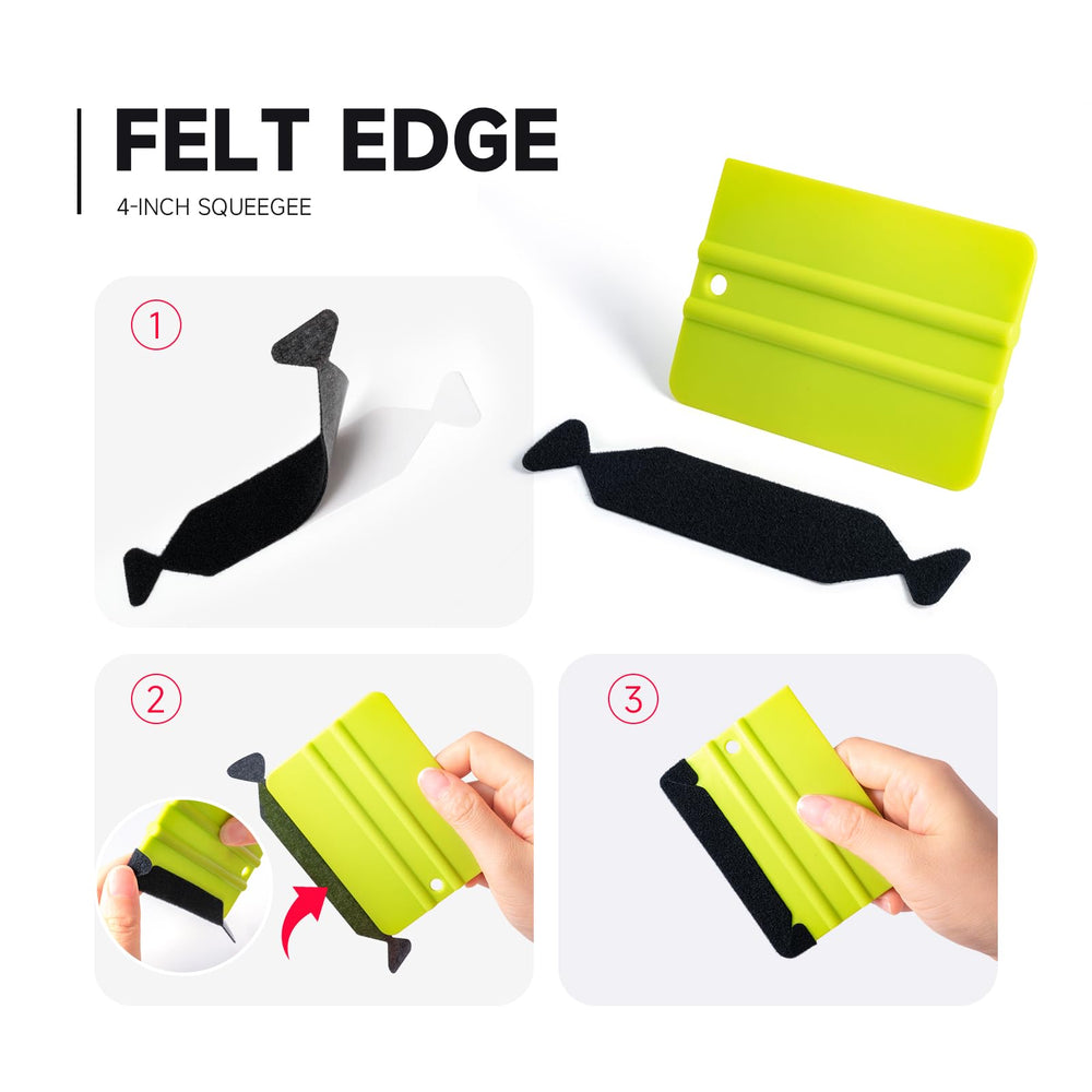 FOSHIO squeegee buffer pack protects surfaces during car wrap work.