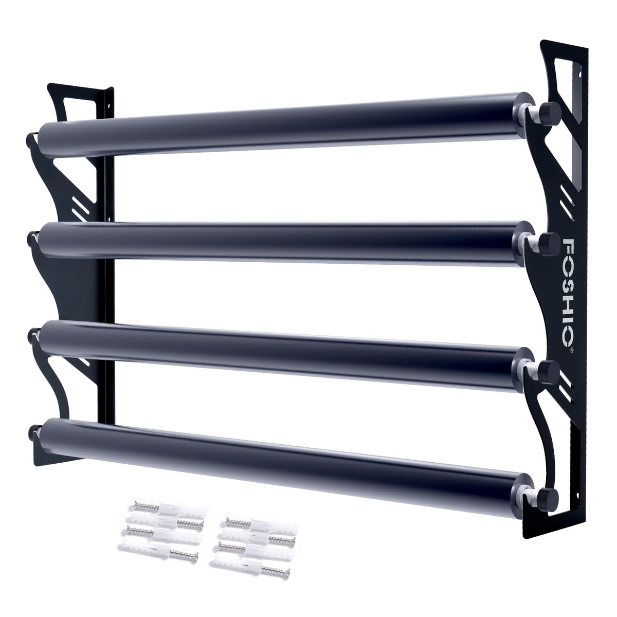 FOSHIO vinyl holder with mounting brackets keeps rolls secure on the wall.