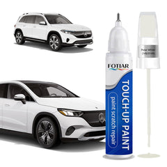 Fotiar 149 Polar White touch-up pen cap applying paint to a Mercedes scratch