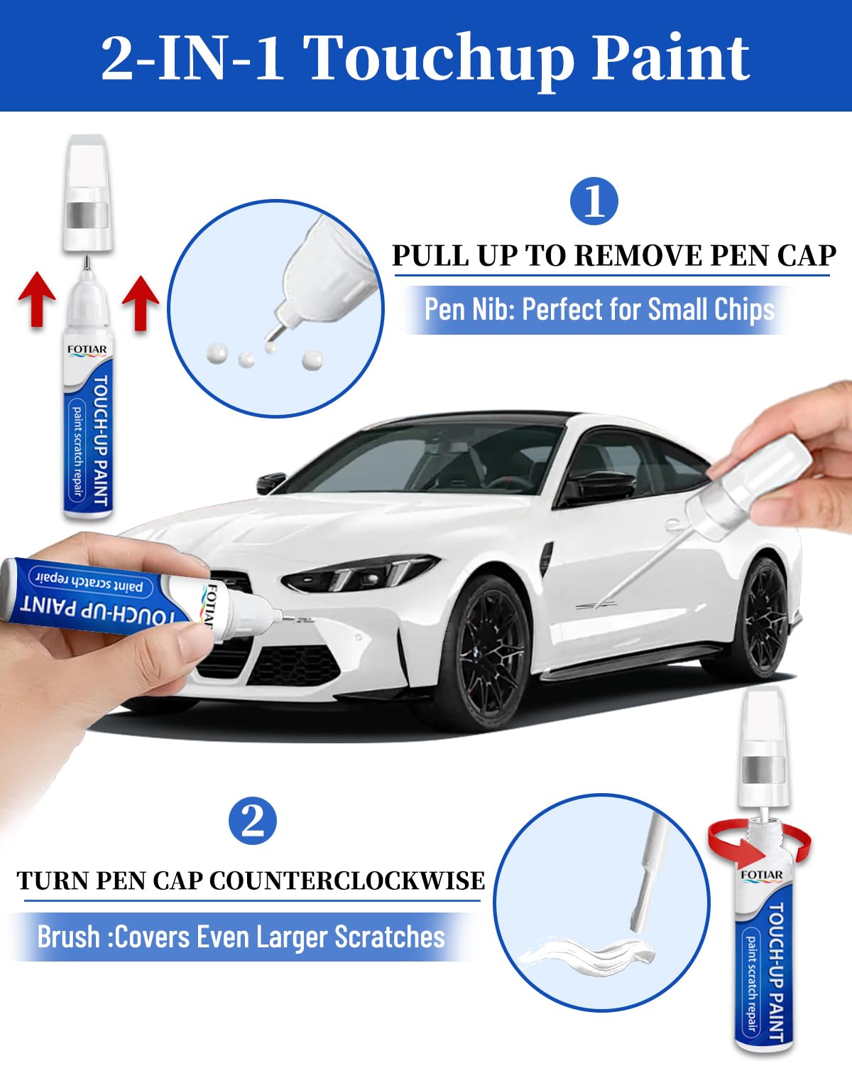 Fotiar Phantom Black brush for larger scratches for even repair.