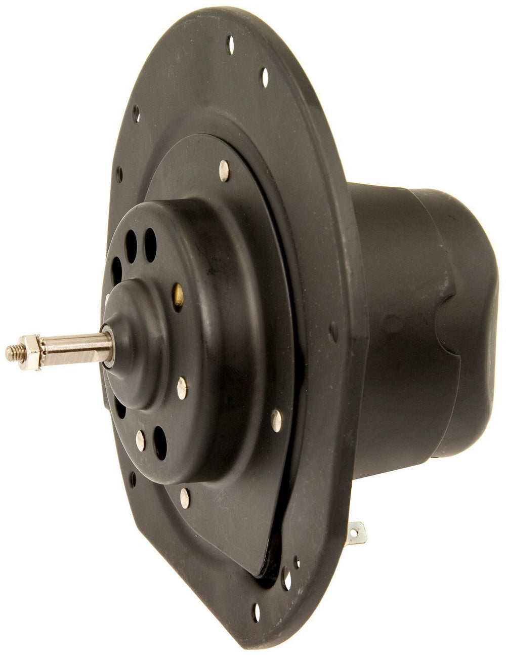 Four Seasons Trumark 35587 blower motor without wheel front view, dependable airflow for vehicle AC
