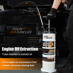 FOUR UNCLES Brake bleeding hose included with the extractor.