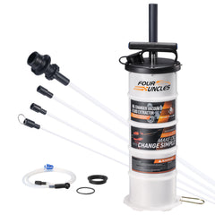 FOUR UNCLES Oil Extractor overview for quick, mess-free changes.