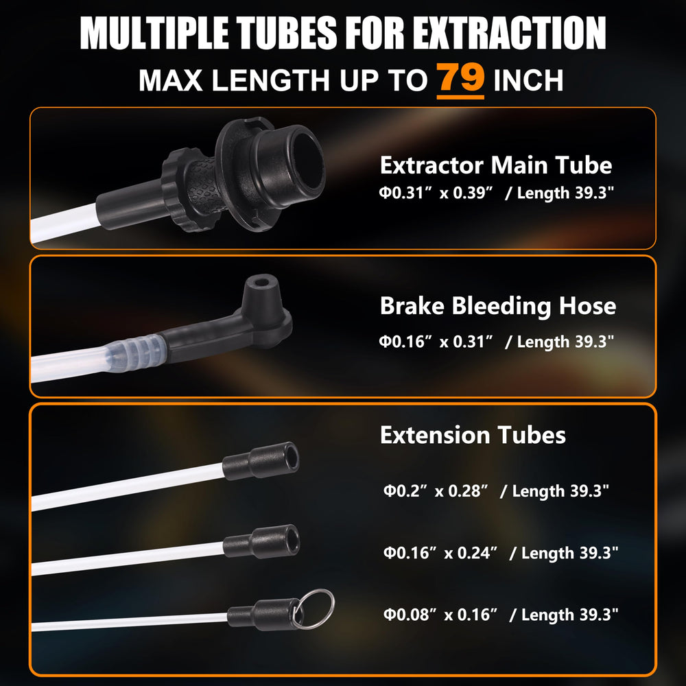 FOUR UNCLES Oil Extractor tubes reach bottom of oil pan.