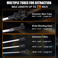 FOUR UNCLES Oil Extractor tubes reach bottom of oil pan.