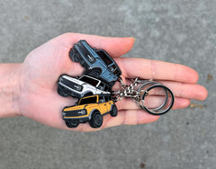 FOUR WHEEL BEAST Bronco keychain red offers high visibility and quick fob access.