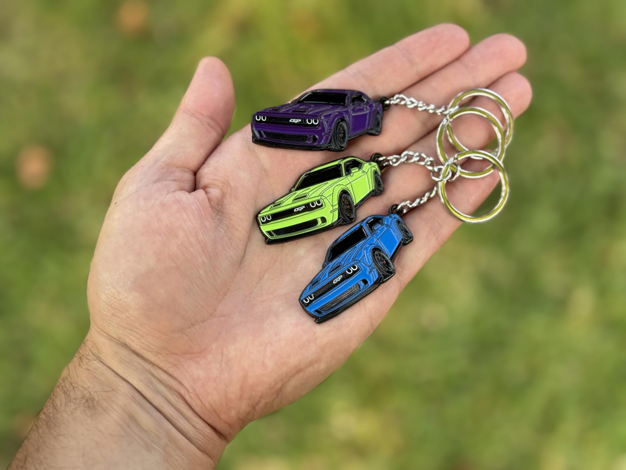 FOUR WHEEL BEAST Dodge Challenger keychain with logo offers reliable everyday organization