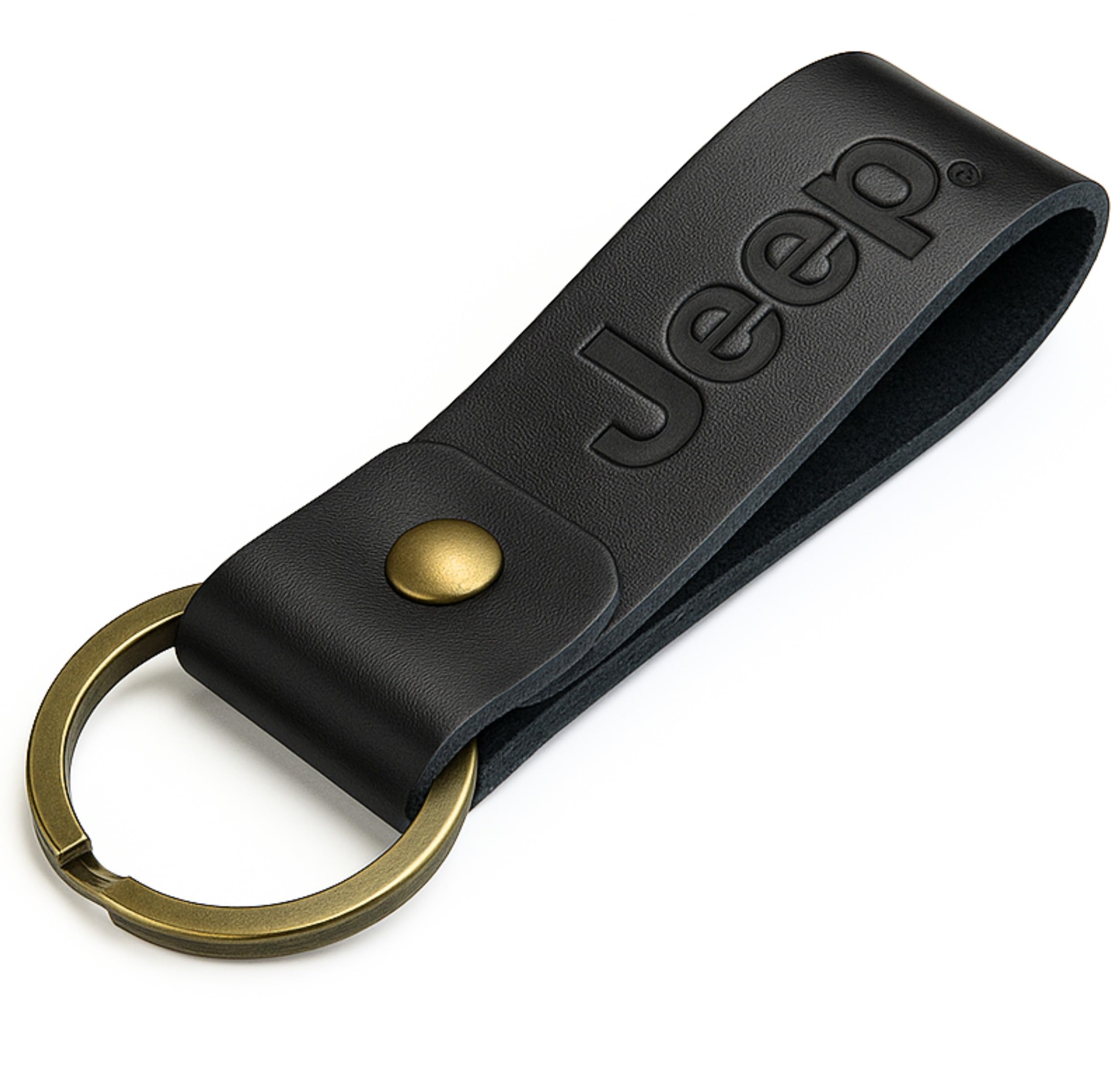 FOUR WHEEL BEAST Jeep keychain with genuine leather and logo for durable everyday use
