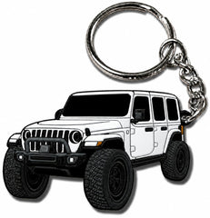 FOUR WHEEL BEAST Jeep Wrangler keychain in black for rugged style and easy key organization