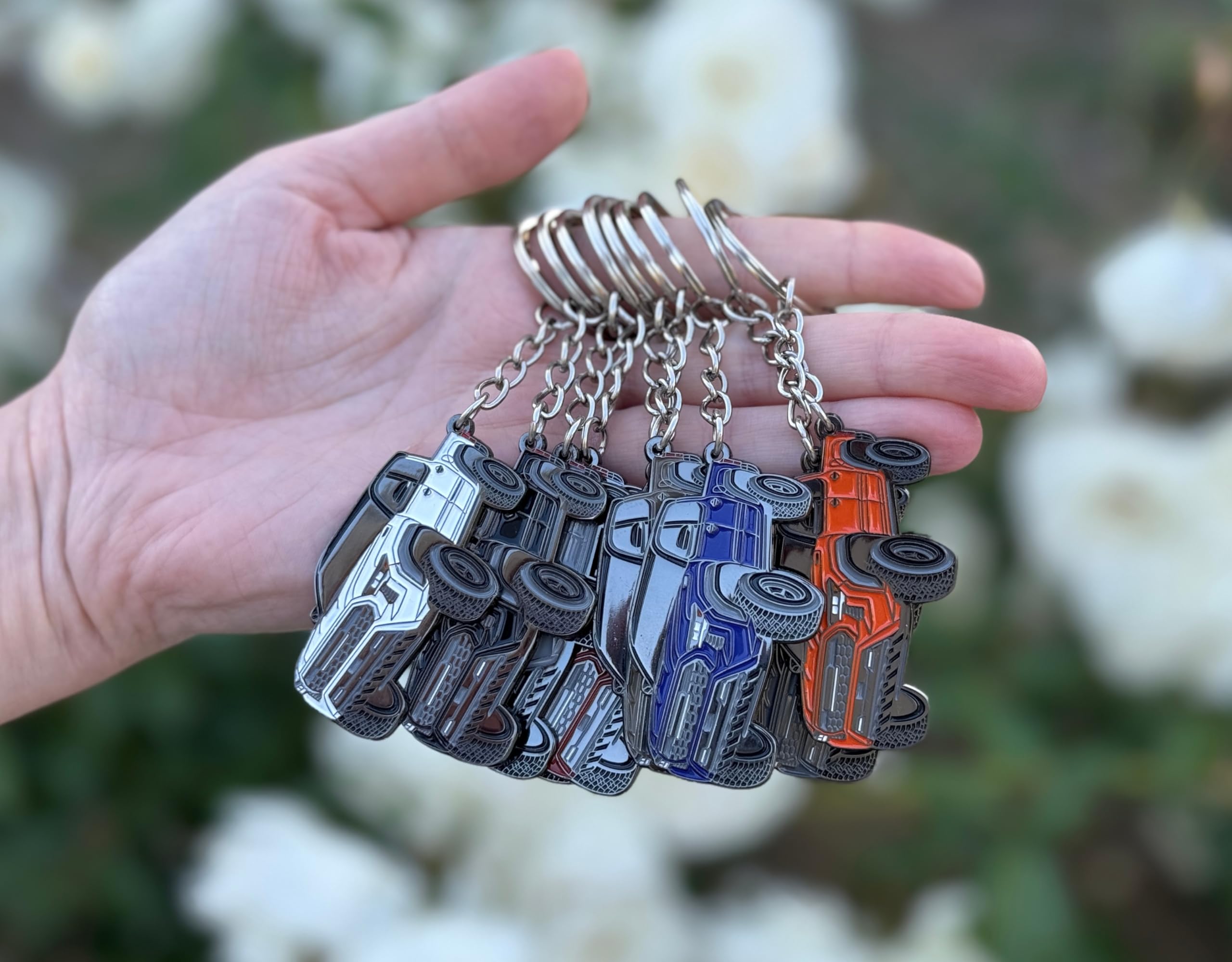 FOUR WHEEL BEAST Tacoma keychain Black blends with dark interiors and stays secure