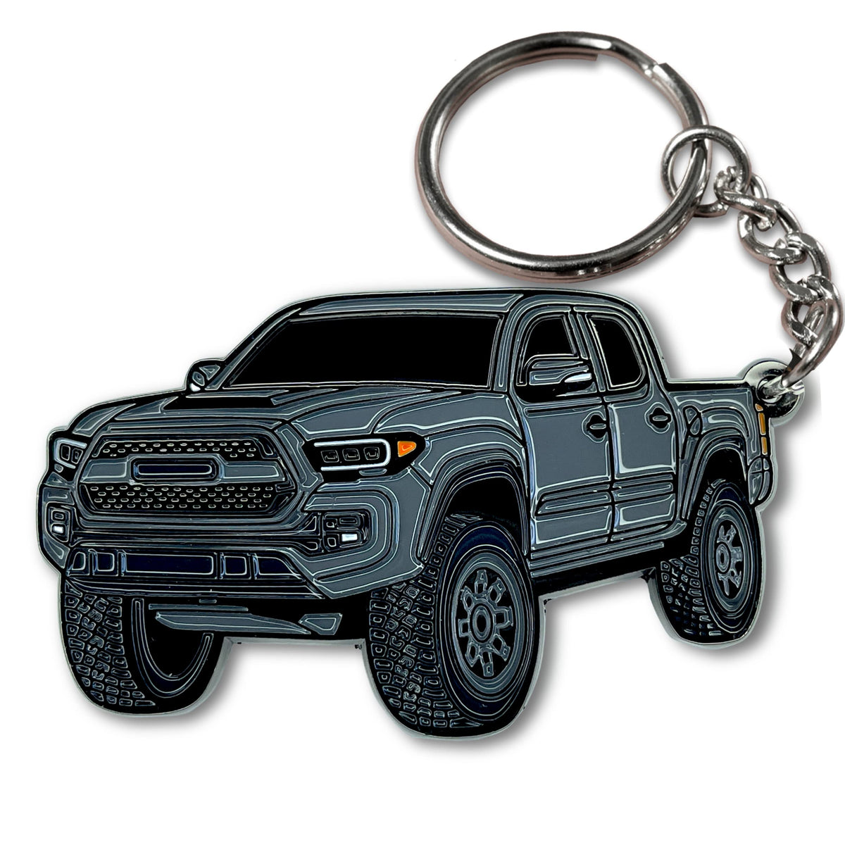 FOUR WHEEL BEAST Tacoma keychain with metal enamel—durable daily carry.