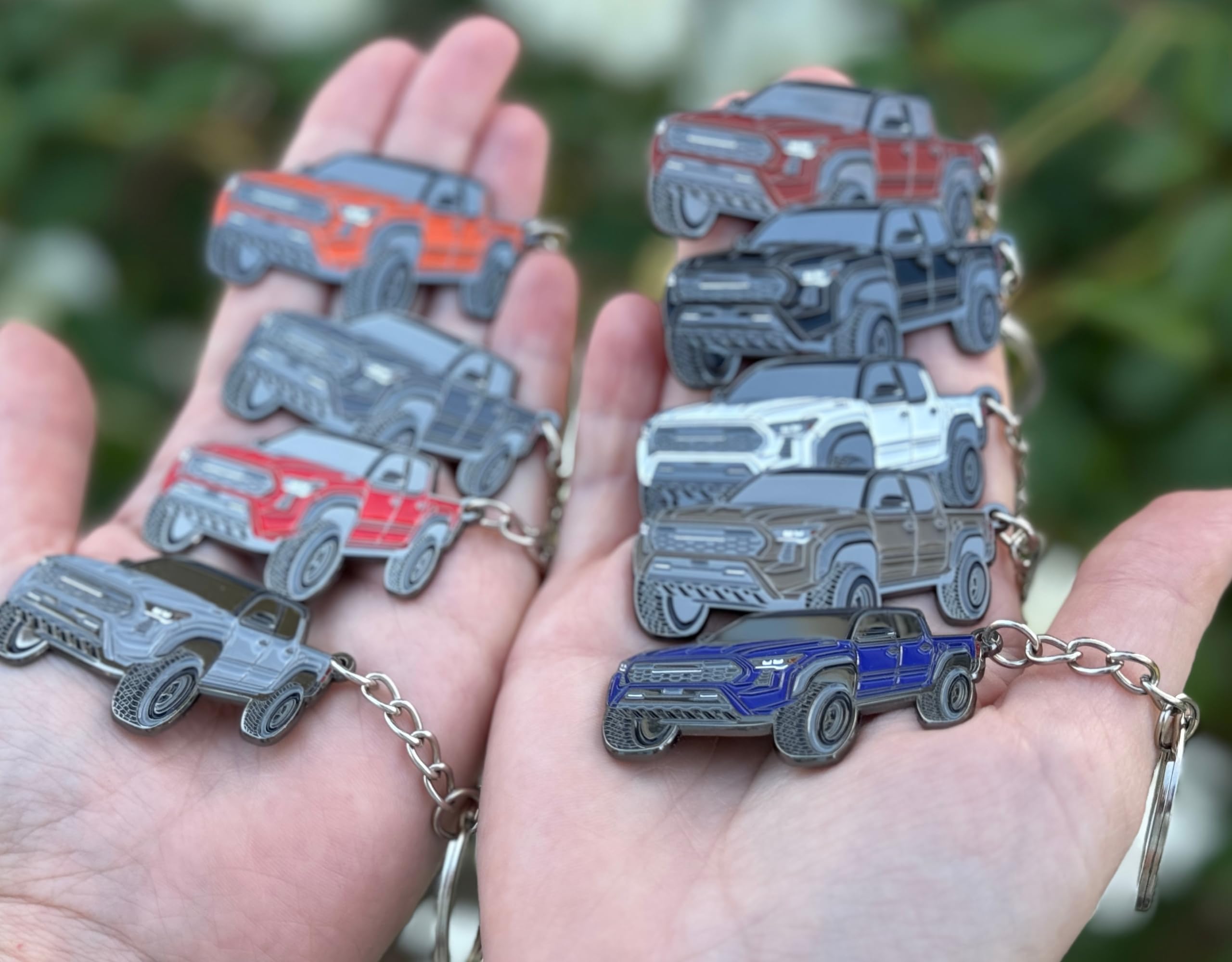 FOUR WHEEL BEAST Tacoma keychain Solar Octane with crisp color, ideal for everyday carry.