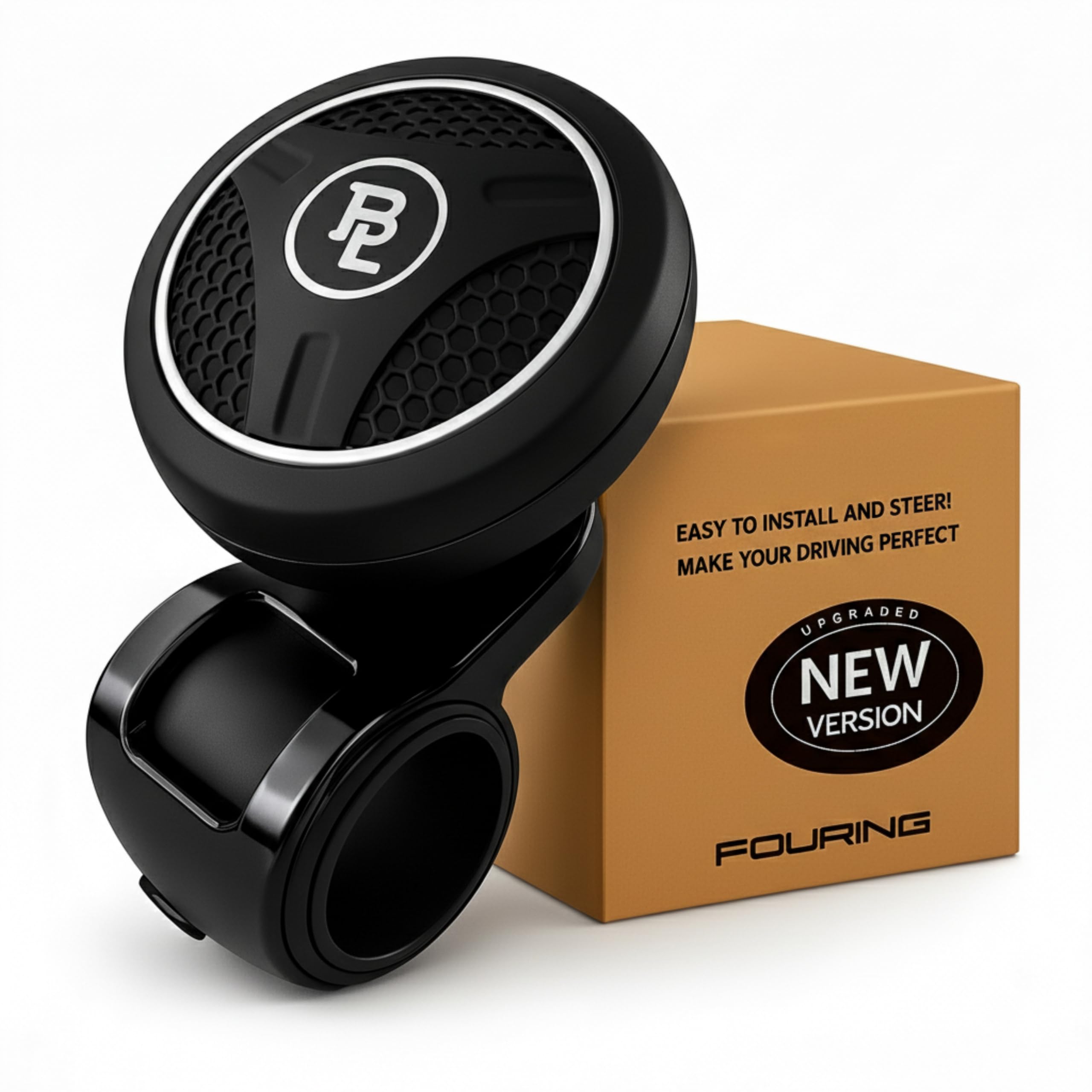 FOURING BL steering wheel knob spinner with ABS finish for smooth, precise steering.