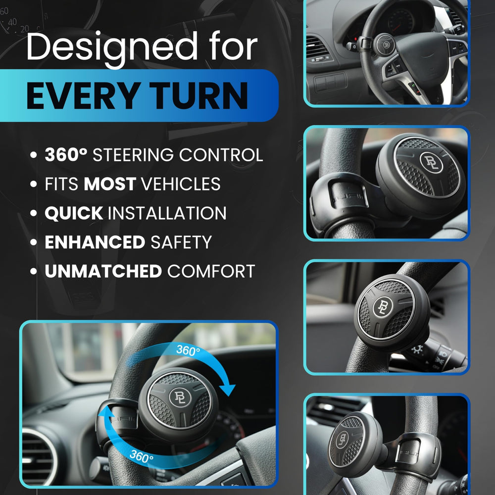 FOURING BL easy-install steering wheel spinner designed for quick setup.