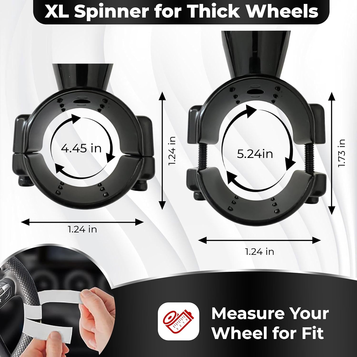 FOURING BL steering knob provides 360° rotation for easier steering.