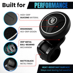 FOURING BL universal-fit steering knob for versatile vehicle use.