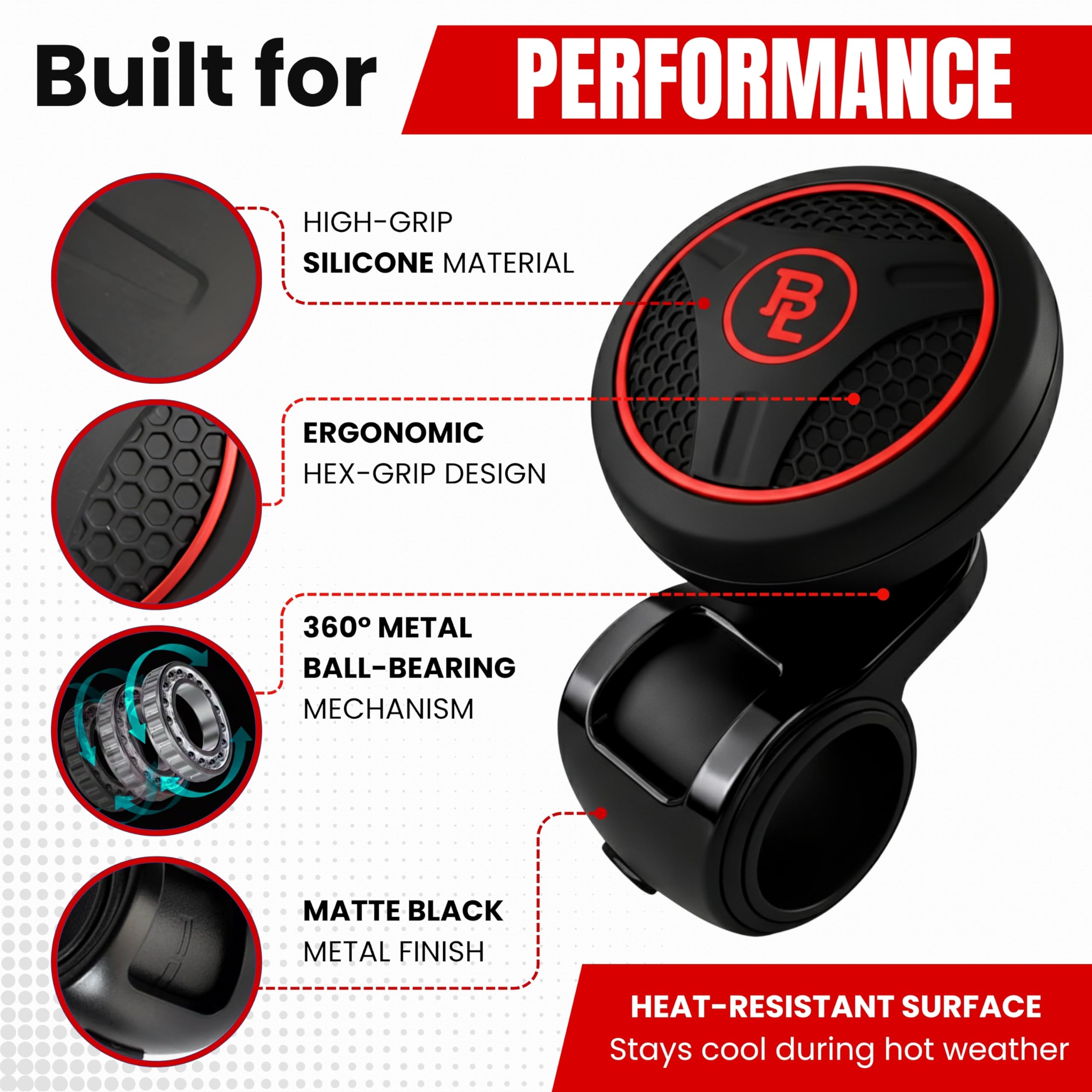 FOURING clamp-install design allows quick, tool-free mounting on most steering wheels.