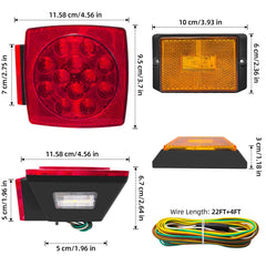 Fouwick LED trailer lights kit with IP67 submersible rating for marine-grade reliability